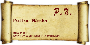 Peller Nándor névjegykártya